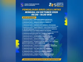 Pengalihan Arus Lalu Lintas Saat Acara Surabaya Marathon ISOPLUS 2026